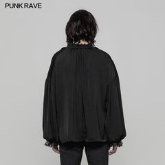 WY-852 Mens Vintage Loose Soft Comfort Gothic Shirt With Large Neckline And Lace Cuff?-??Punk Rave Clothing