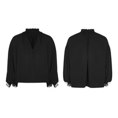 WY-852 Mens Vintage Loose Soft Comfort Gothic Shirt With Large Neckline And Lace Cuff?-??Punk Rave Clothing