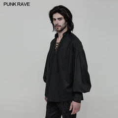 WY-848 Mens Retro Gothic Long Sleeve Shirt With Disa Floret Collar Design?-??Punk Rave Clothing