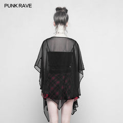 OPY-318 Women Daily Chiffon Shawl black Suntan-Proof Wear Tops?-??Punk Rave Clothing