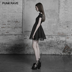 OPQ-338 Elegant Gothic Lolita Off Shoulder Ruffle Lace Dress?-??Punk Rave Clothing