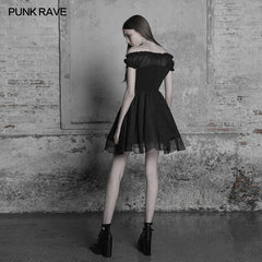 OPQ-338 Elegant Gothic Lolita Off Shoulder Ruffle Lace Dress?-??Punk Rave Clothing