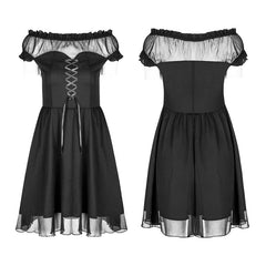 OPQ-338 Elegant Gothic Lolita Off Shoulder Ruffle Lace Dress?-??Punk Rave Clothing