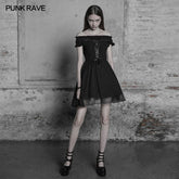 OPQ-338 Elegant Gothic Lolita Off Shoulder Ruffle Lace Dress?-??Punk Rave Clothing