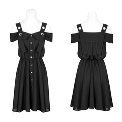 OPQ-299 Punk Chiffon Shirt-style Suspender Dress With Corns Strap Design?-??Punk Rave Clothing
