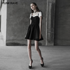 OPQ-359 Lovely Strap Ruffle Lace Tube Dress With Smocking Back Design?-??Punk Rave Clothing