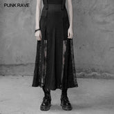 OPQ-400 Sexy Long Chiffon Lace Split Gothic Skirt For Women?-??Punk Rave Clothing