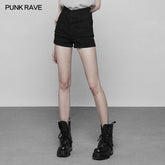 OPK-223 Back Cross Hollow Denim Tight Shorts Pants For Women?-??Punk Rave Clothing