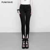 OPK-219 Womens High Waist Zipper Opening Fork Punk Jeans Denim Pants?-??Punk Rave Clothing