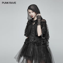 WLY-083 Lolita Transparent Lace Small Cloak With Hood?-??Punk Rave Clothing