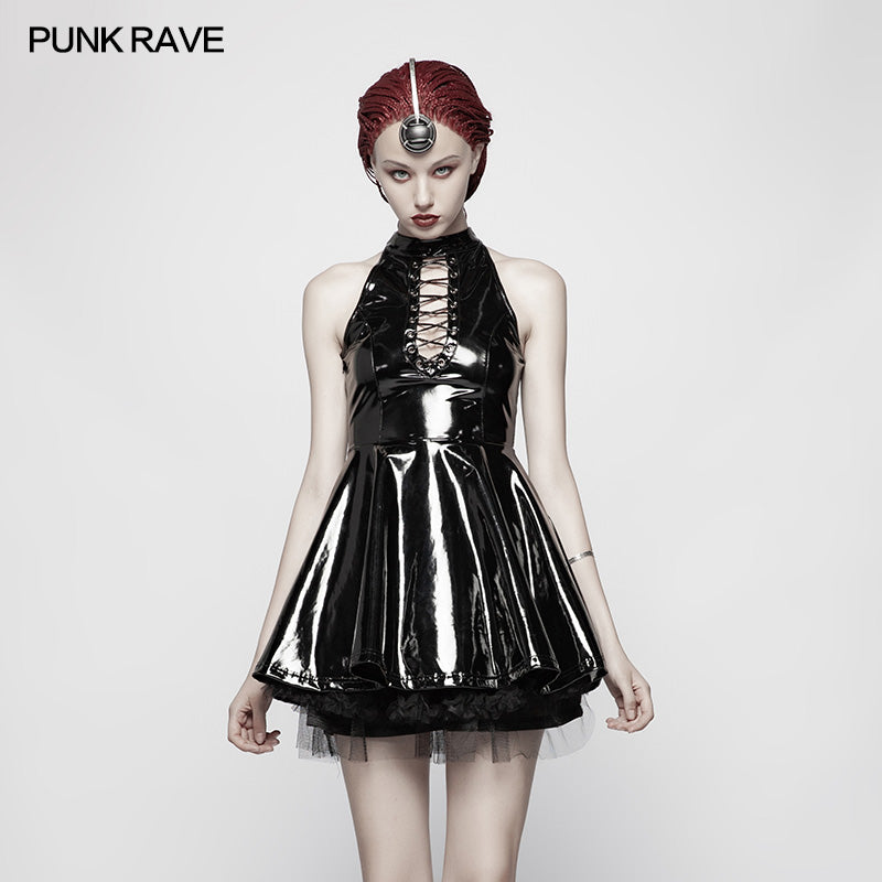 WQ-374 Sexy Punk Midnight Seduction Sleeveless Miniskirt?-??Punk Rave Clothing