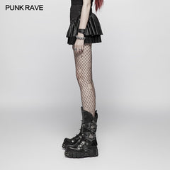 WQ-385 Lovely Steamy Ruffled Punk Miniskirt?-??Punk Rave Clothing