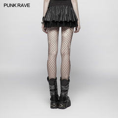 WQ-385 Lovely Steamy Ruffled Punk Miniskirt?-??Punk Rave Clothing