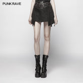 WQ-392 black Twill Weave Punk Girdle Half Skirt?-??Punk Rave Clothing