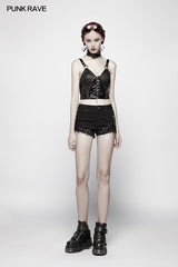 WK-350 Steam Punk Slim Fit Mesh Ultra-Shorts?-??Punk Rave Clothing