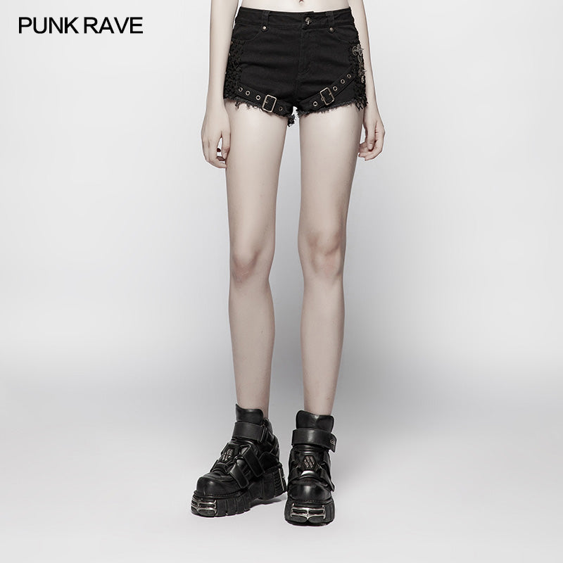 WK-350 Steam Punk Slim Fit Mesh Ultra-Shorts?-??Punk Rave Clothing
