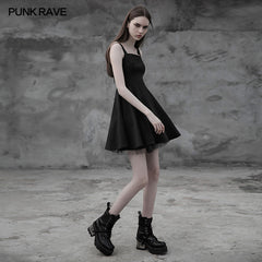 OPQ-312 Punk Tie Rope Thick Chiffon Design Dress?-??Punk Rave Clothing