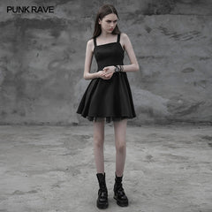 OPQ-312 Punk Tie Rope Thick Chiffon Design Dress?-??Punk Rave Clothing