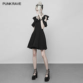 OPQ-373 Punk Double Lotus Leaf Edge Bandage Dress?-??Punk Rave Clothing
