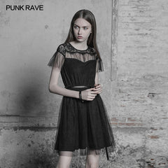 OPQ-381 The black Swan Fairy Lace Mesh Dress?-??Punk Rave Clothing