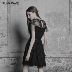 OPQ-381 The black Swan Fairy Lace Mesh Dress?-??Punk Rave Clothing