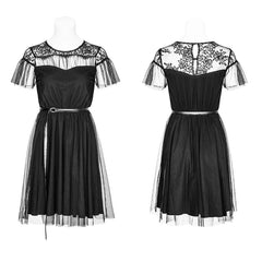OPQ-381 The black Swan Fairy Lace Mesh Dress?-??Punk Rave Clothing