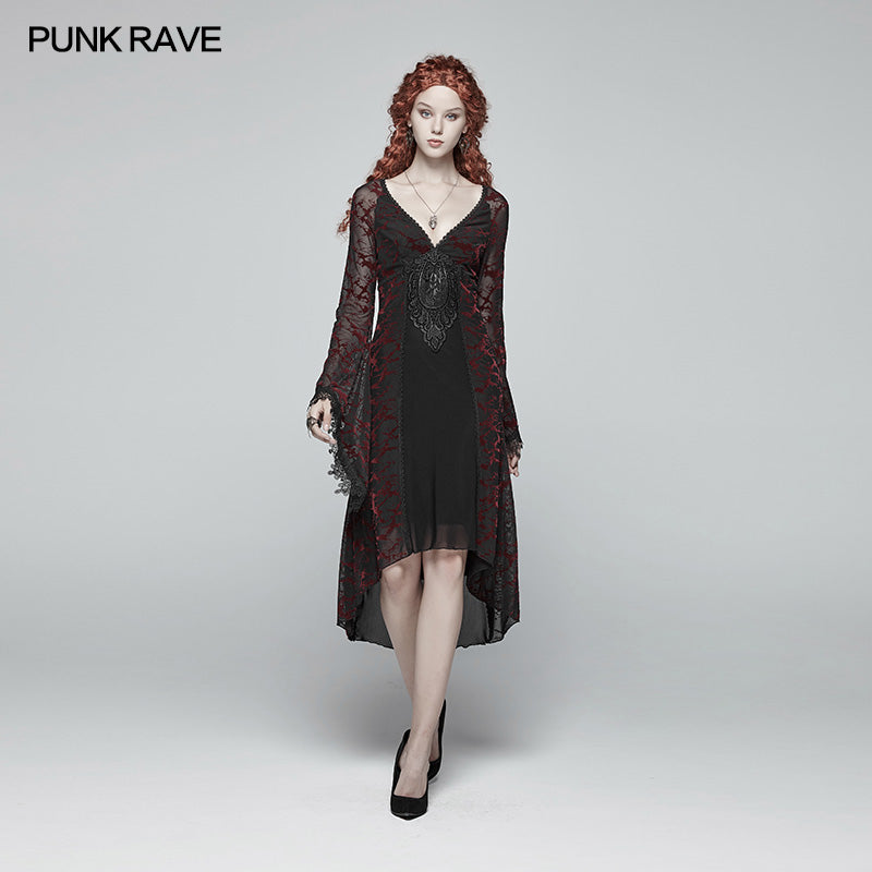 OQ-388 Gothic Goddess Classical Mid-length Dress?-??Punk Rave Clothing