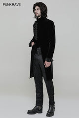 OY-867 Gothic Mens Simple Long Sleeve Three-quarter Coat?-??Punk Rave Clothing
