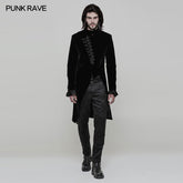 OY-867 Gothic Mens Simple Long Sleeve Three-quarter Coat?-??Punk Rave Clothing