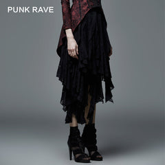 Q-079 Sexy Women black Irregular Gothic Skirt?-??Punk Rave Clothing