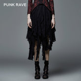 Q-079 Sexy Women black Irregular Gothic Skirt?-??Punk Rave Clothing