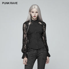 WY-969 Gorgeous Gothic Lace Shirt Long Sleeve Vintage Blouse?-??Punk Rave Clothing