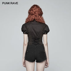 WY-988 Steampunk Puff Sleeve Shirt Short-sleeved Blouse?-??Punk Rave Clothing