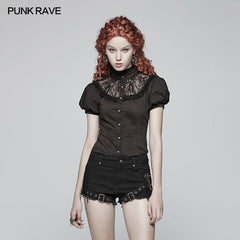 WY-988 Steampunk Puff Sleeve Shirt Short-sleeved Blouse?-??Punk Rave Clothing
