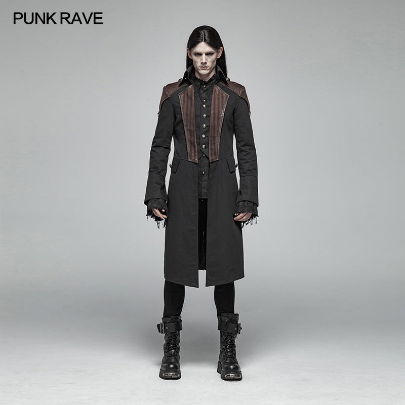 WY-997 Steampunk Mens Mid-length Coat?-??Punk Rave Clothing