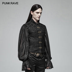 WY-996 Mens black Victorian Gothic Jacquard Vest?-??Punk Rave Clothing