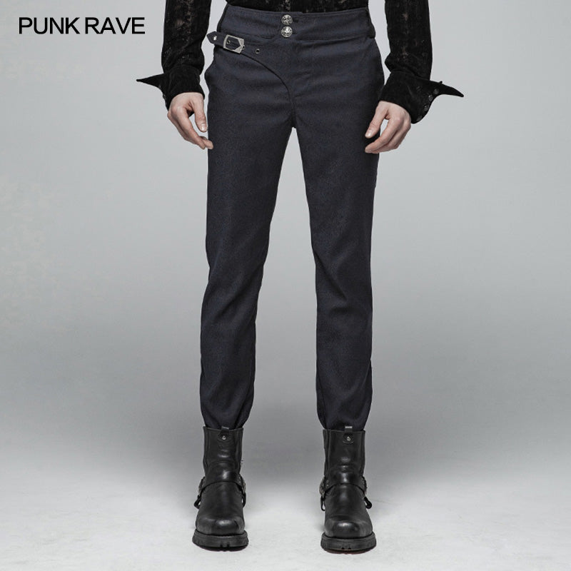 WK-358 Gentleman Punk Simple Trousers?-??Punk Rave Clothing
