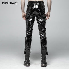WK-367 Punk Mens Glossy Patent-leather Trousers?-??Punk Rave Clothing