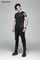 WK-369 Punk Broken Hole Net Trousers?-??Punk Rave Clothing