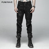 WK-369 Punk Broken Hole Net Trousers?-??Punk Rave Clothing