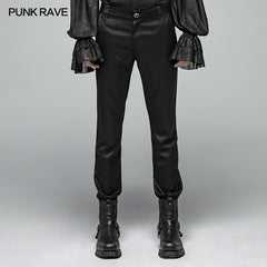 OK-363 Gothic Mens Dark-textured Simple Non-stretchy Trousers?-??Punk Rave Clothing