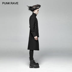 WY-1000 Steampunk Stand-up Collar Mid-length Coat?-??Punk Rave Clothing