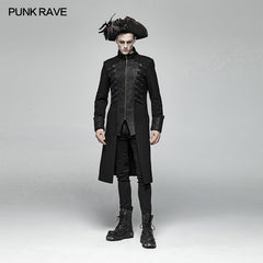 WY-1000 Steampunk Stand-up Collar Mid-length Coat?-??Punk Rave Clothing