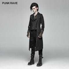 WY-1016 Steampunk The Rope Long Zipper Vest?-??Punk Rave Clothing