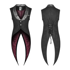 WY-1001 Gothic V-neck Swallow Tail Vest?-??Punk Rave Clothing