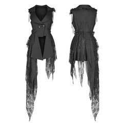 WY-1024 Womens Dark Punk Asymmetric Vest?-??Punk Rave Clothing