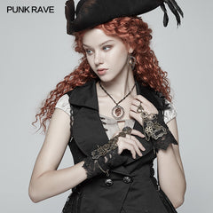 WS-287 Womens Steampunk Gear Lace Gloves?-??Punk Rave Clothing