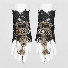 WS-287 Womens Steampunk Gear Lace Gloves?-??Punk Rave Clothing