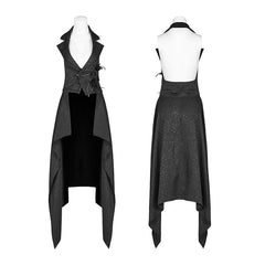 WY-970 Gothic Womens V-neck Backless Detachable Long Vest?-??Punk Rave Clothing