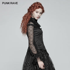 WY-998 Steampunk Translucent Lace Sleeve Vintage Shirt?-??Punk Rave Clothing